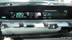 Скорость 199 миль в час на стоящей Toyota Prius 